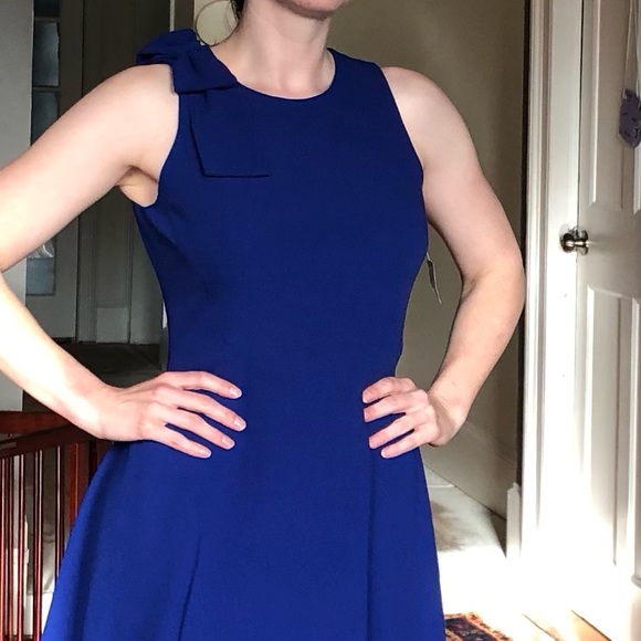 Eliza J Fit & Flare Blue Dress - Picture 3 of 9